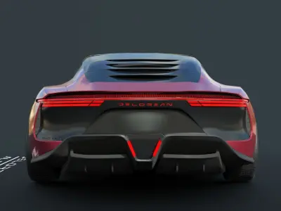 DeLorean Alpha 5   Rigged 3D model