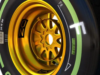 E23 Intermediate front tyre Low-poly 3D model