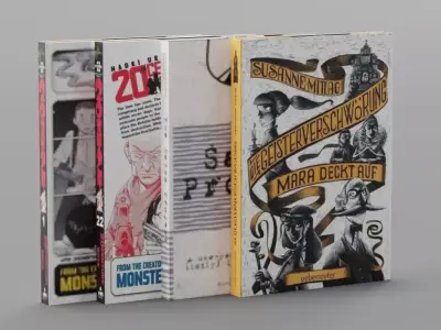 Books 2 Low-poly 3D model