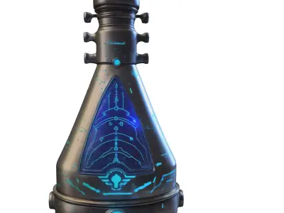 Futuristic Energy Flask Low-poly 3D model