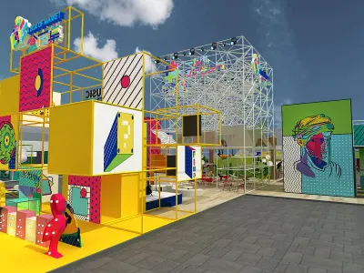 site of activity Low-poly 3D model