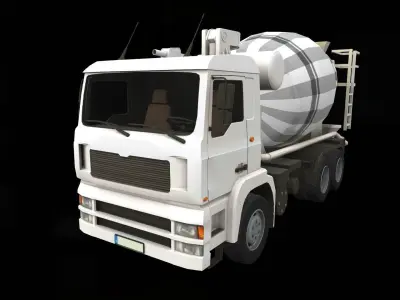 Concrete Mixer Low-poly 3D model