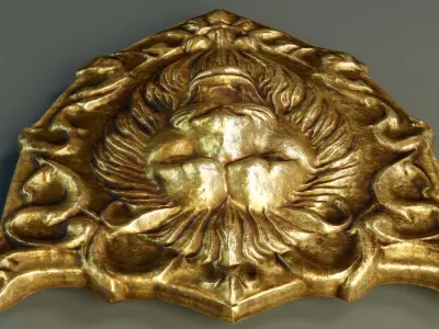 Lion Heraldic Emblem PBR  Low-poly 3D model