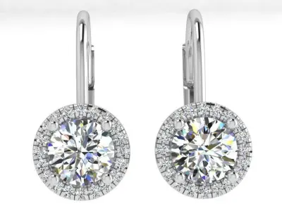 Round Halo Earring 4559 3D print model