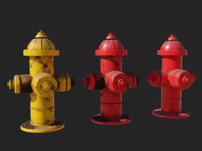 Low-Poly Hydrant Collection by Nikdox Low-poly 3D model