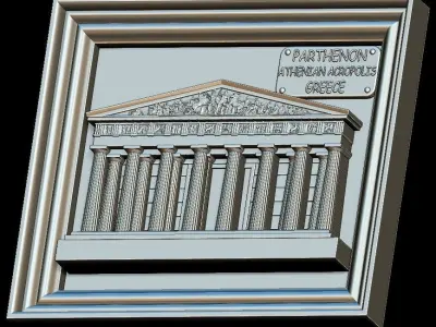 Parthenon Panno STL File for CNC Relief engraving 3D model