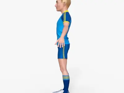 Cartoon Football player Rigged 3D model