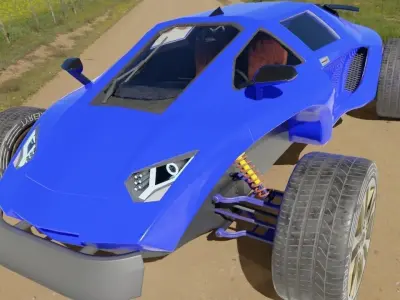 Car 4x4 riged  Low-poly 3D model