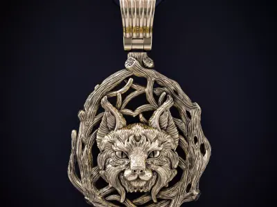 THE LYNX PENDANT Printable Model 3D print model