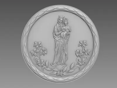 Virgin Mary and Child 3D model