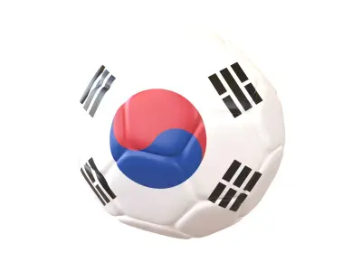 South Korea Flag Soccer Ball v1 001 Low-poly 3D model