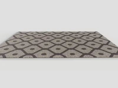 3x Patterned Wool Rug Design Low Poly Low-poly 3D model