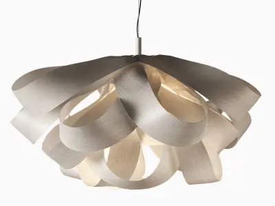 Agatha by LZF Pendant with Solid Wood Shade 3D model