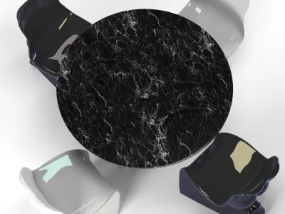 Meduse Table And Him And Her Chairs By Casamania 3D model