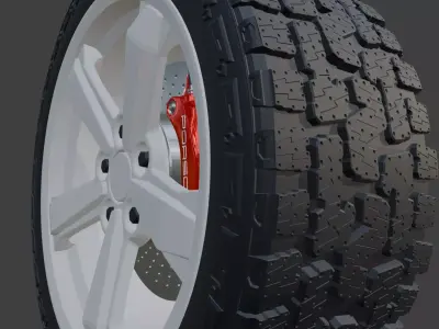 Porsche 992 Dakar wheel  3D print model