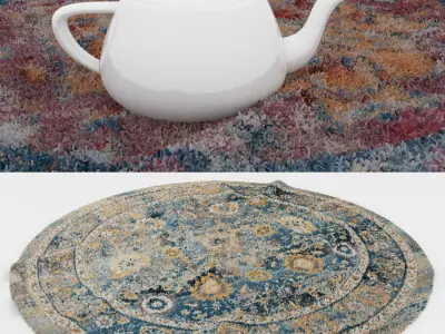 Round Rug Set 70 3D model