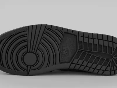 Air Jordan 1 Low Method of Make Black Metallic Gold  Low-poly 3D model