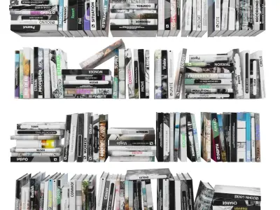 Books 150 pieces 4-3-1 Low-poly 3D model