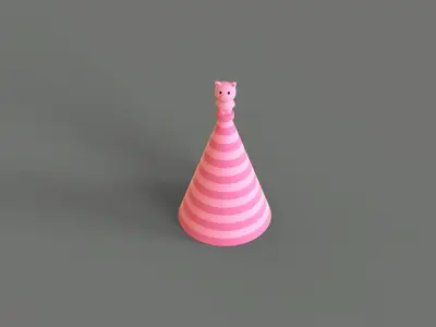 Birthday Hat - Colorful Party Decoration Prop 03 Low-poly 3D model