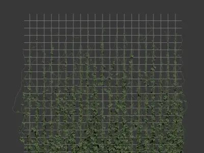 Ivy model on the grate in a long pot 3D model
