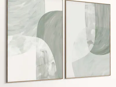 Plaster Two Photo Frame 464 Low-poly 3D model