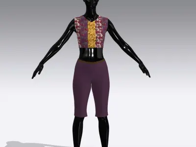 Woman Cloth Dress Low-poly 3D model 10