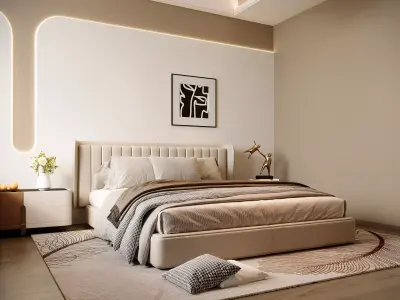 Master bedroom 3D model 01 3D model