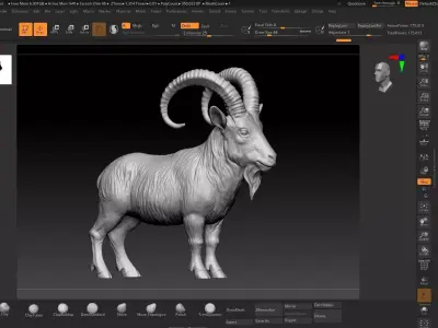 Ibex Figurine 3D print model