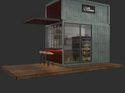 Cafe Container 3D Model  3D model