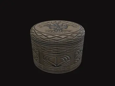Medieval Jewelry Box V04 Low-poly 3D model
