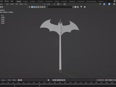 Fantasy Double Blade Axe Weapon Low-poly 3D model