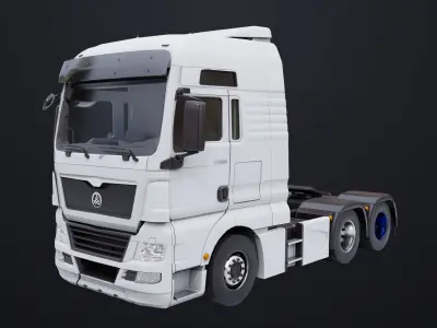 Generic Heavy Truck White Chassis 04 Generic All PBR Textures Low-poly 3D model