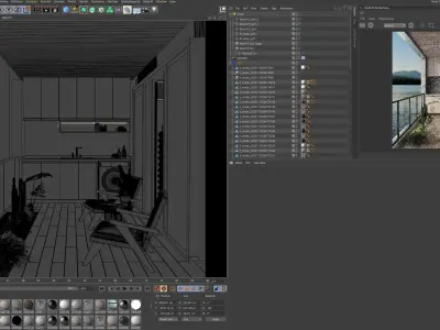 Interior Scene for Cinema 4D and Redshift Render 3D model