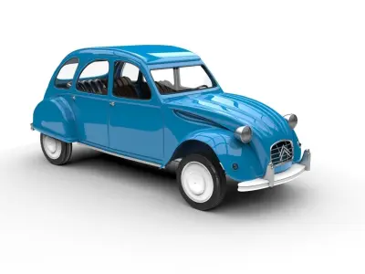 Old machine Citroen high poly model plus ready for print 3D print model