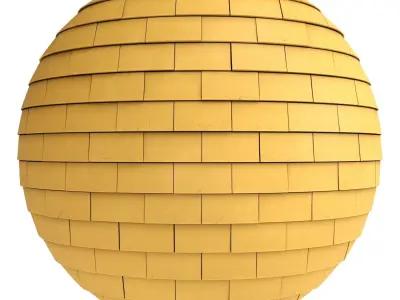 Roof Tile Materials 8- By 3 color Pbr By Sbsar 4k Low-poly 3D model