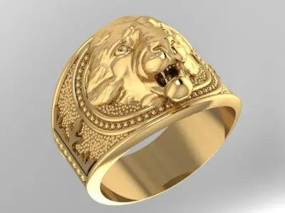 ring lion 3D print model