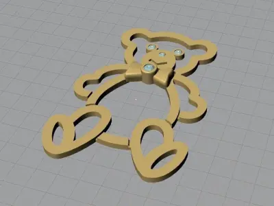 big  bear pendant  gold pendant  3D PRINT 3D print model