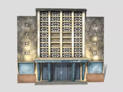 Colonial Building Low-poly 3D model