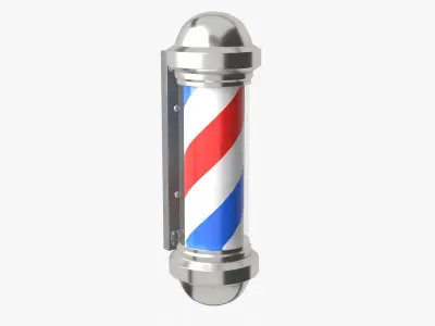 Barber Pole Low-poly 3D model