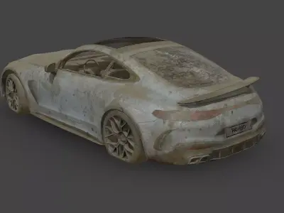 Abandoned Car - Mercedes-Benz AMG GT Coupe Low-poly 3D model