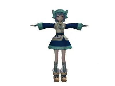 Fully Rigged Female Anime Character Kamiki Sora 3D model