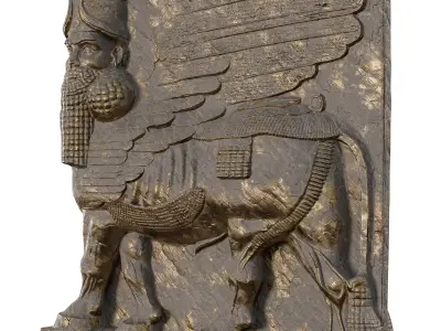 Persian Ancient Assyrian Lamassu Stone 3D model