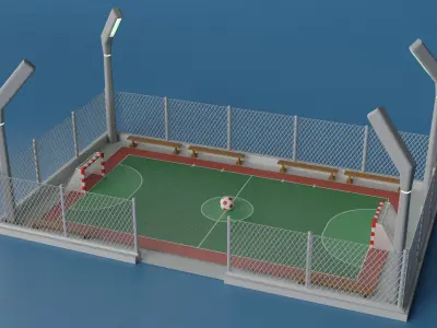 Football Field Low-poly 3D model purchase