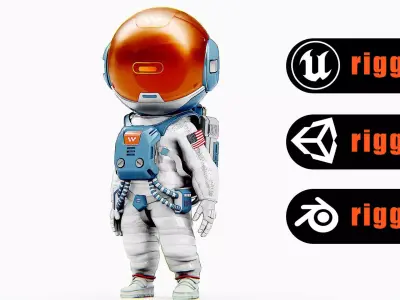 TOON ASTRONAUT JEREMY Rigged for Unreal Engine - Unity - MIXAMO 3D model