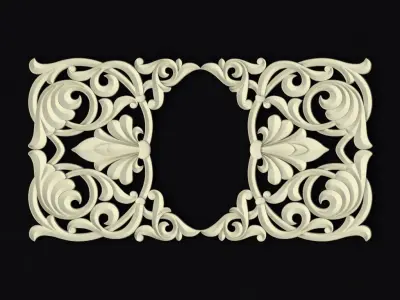 Central decor ornament for furniture 3D model 785