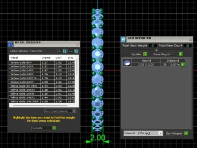 U Shaped Eternity Ring 2mm stone size swiss 14 and EU54 3D print model