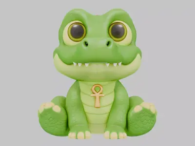 Nile Croc Pet Low-poly 3D model