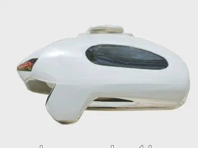 Futuristic Flying Car Taxi Concept Model Low-poly 3D model