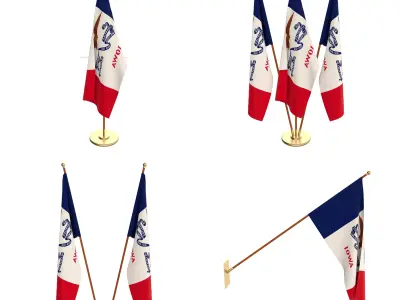 Iowa Flag Pack 3D model