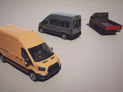 Commercial Vehicles - Transit - Game Ready Vehicle Low-poly 3D model